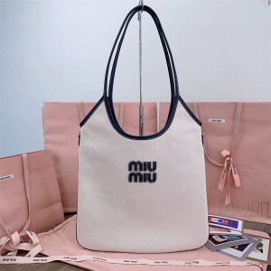 MIUMIU 5BG231 IVY Canvas Tote Bag