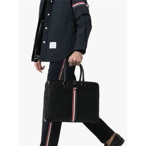 THOM BROWNE tricolor logo striped computer bag